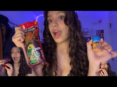 ASMR TRYING VIRAL CHAMOY PICKLE *eating sounds* mukbang