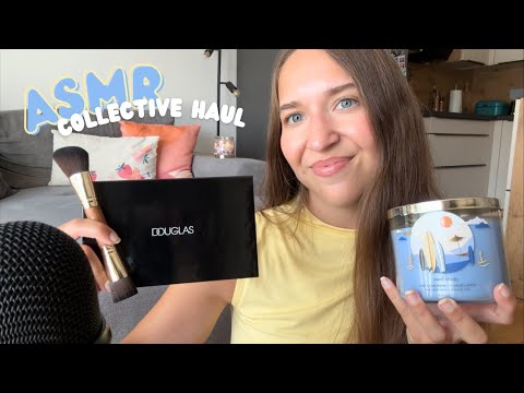 ASMR Collective Haul 💛 | beauty, makeup & candles (Tapping, Scratching, Whispering)