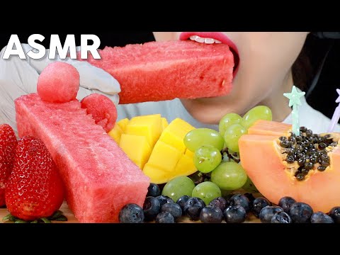 ASMR Fruit Platter Eating Sounds | JUICY | 과즙팡팡 과일 먹방 | MINEE EATS