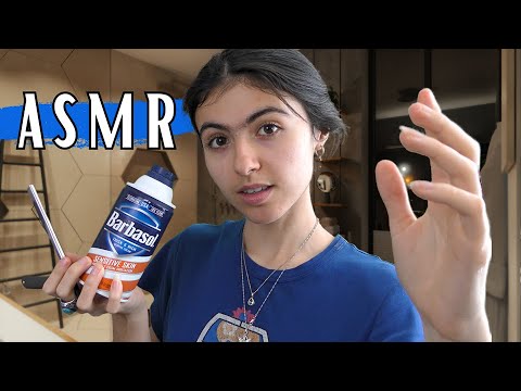 ASMR || loving girlfriend shaves your beard