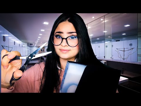 ASMR:ALUNA NERD CORTANDO SEU CABELO NO BANHEIRO DO COLÉGIO