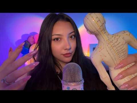 ASMR tapping & scratching on an acupuncture doll