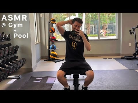ASMR at The Gym & Pool 💪🏼💦 (workout asmr in public)