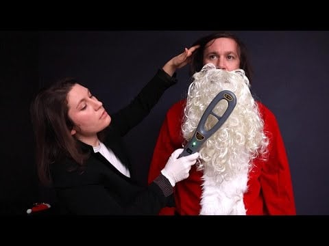 [ASMR] Fast TSA Pat Down and Bag Check on Santa👩‍✈️🎅