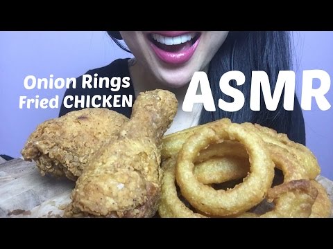 ASMR Fried Chicken + Crunchy Onion Rings (NO TALKING) Eating Sounds | SAS-ASMR