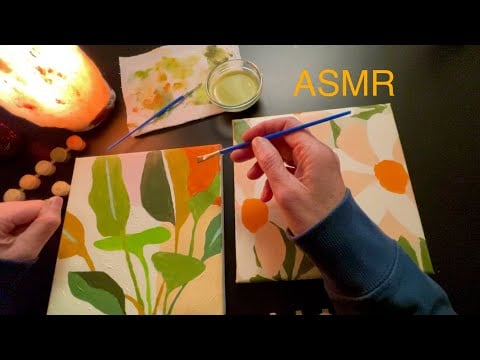 Painting ASMR | Soft Spoken Brush Strokes & Whispered to Help You Sleep, Unintentional Female Voice