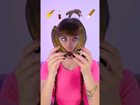 ASMR Emoji Brown Banana, Candy Spray #shorts