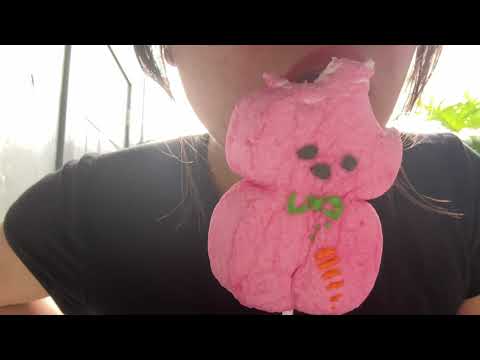 ASMR eating peeps ( mouth sounds, eating sounds)