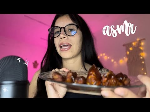 ASMR comiendo alitas y dibujando 🍗
