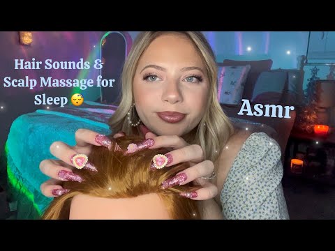 Asmr Hairplay/Scalp Massage 💆‍♀️ Hair Parting, Scratching, Forehead Tapping for Sleep 😴