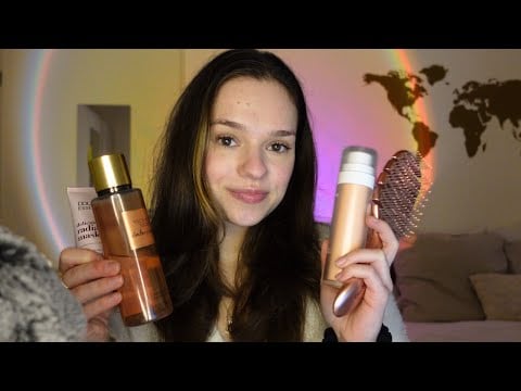 ASMR friend pampers you 🎀✨ skincare routine, hair brushing, relaxing sounds for sleep
