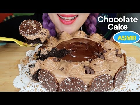 ASMR CHOCOLATE CAKE FUDGE ICED | 초코케이크 리얼사운드 먹방チョコレートケーキ | CURIE. ASMR