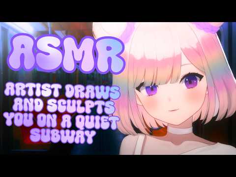 【ASMR】measuring, drawing, and sculpting you✏️💜 | lots of personal attention✨ | train ambience 😴🚂