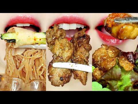ASMR Korean BBQ Pork & Cold Noodles 🍖🍜 MUKBANG 돼지갈비 냉면 먹방 Eating Sounds