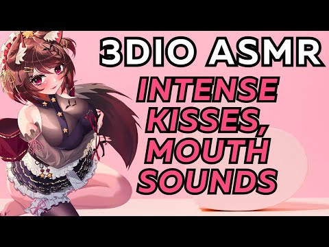 【3DIO ASMR】🌸 ur kitten girlfriend spoils you~ ♡ intense kisses, ear licking