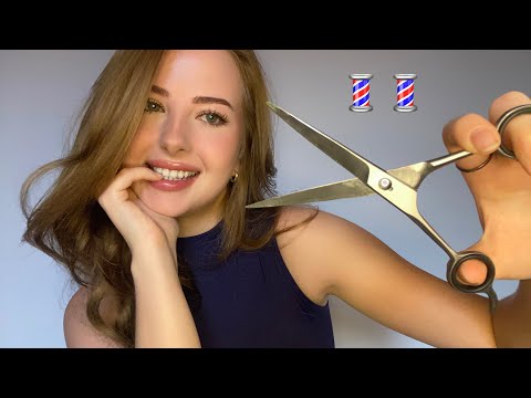 ASMR | Flirty Barber Cuts Your Hair ✂️💈( Role-play part.5) (hair brushing, hair cutting)