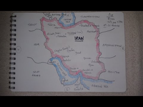 ASMR - Map of Iran - Australian Accent - Chewing Gum, Drawing & Describing in a Quiet Whisper