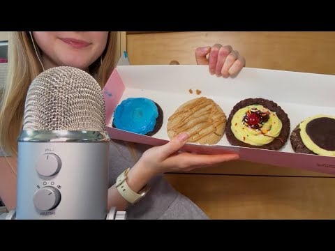 ASMR Crumbl Cookie Mukbang + Taste Test 💖 