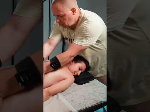 Intense chiropractic adjustment and back massage for Olga #chiropractic