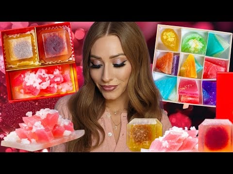 ASMR | *NEW* Edible Crystal Candy!! 🔮 Valentine's Special 💝 Moon Collection & Treasure Box!