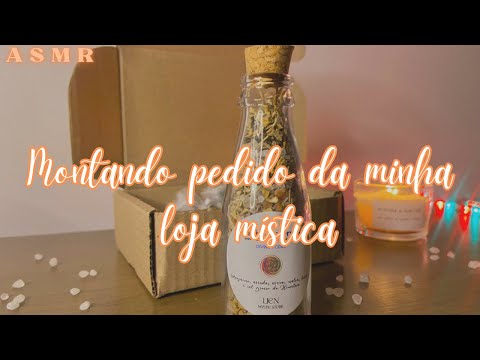 ASMR MONTANDO PEDIDO DA MINHA LOJA MÍSTICA 🦋 | com sussurros pra te relaxar