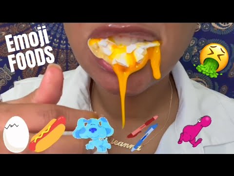 TIKTOK Emoji Food Challenge 🦓 🥚🥥🍭🌭🍈🫑🧄🫒🫕🍣🍿🍫🍬🍩 Emoji Mukbang