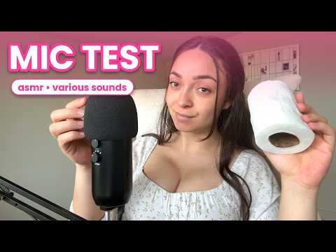 ASMR Mic Test | Toilet Paper Roll, Leather Case, Glass Perfume Bottle, Foam Pillow & More