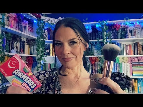 ASMR (LoFi/Soft Spoken/Light Gum Chewing)- Friend Does Your Makeup And Hair For A Night Out 💄