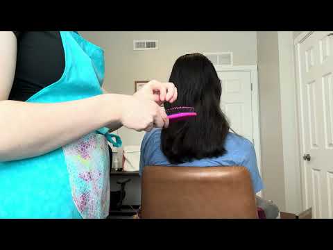 ASMR Hair Play - brushing, scalp oiling, no talking