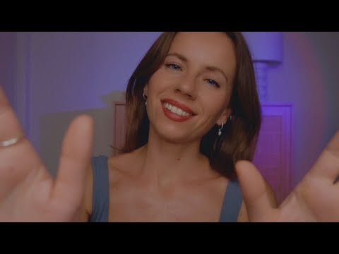 relaxing face touching & whispers for anxiety ☁️ asmr reiki