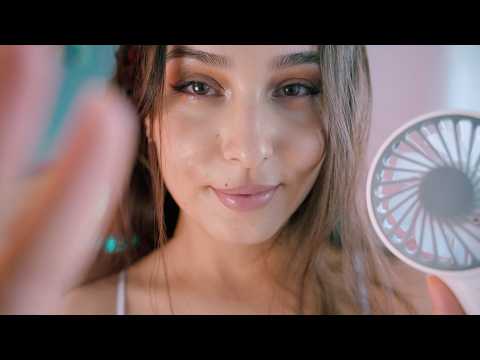 ASMR Up Close Personal Attention to Cool You Down On a Hot Day (lens touching, soft spoken)
