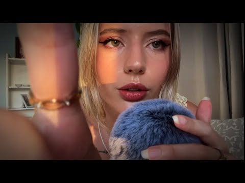 ASMR💜Positive Affirmations to comfort you (fluffy mic brushing and crackling candle)🕯️🔮