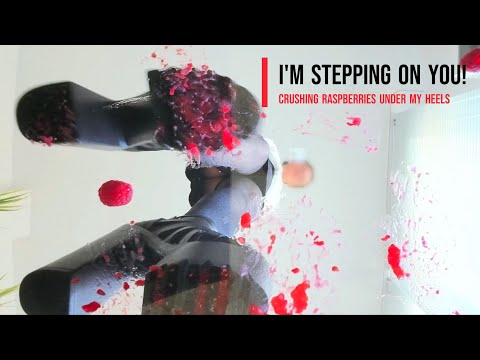 Stepping on raspberries with  platform high heels #shoes #crush #asmr #legs #foot