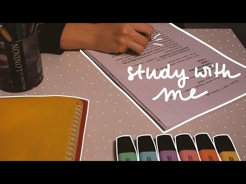asmr | study with me | inaudible whispering, writing sounds, fireplace crackling (background noise)