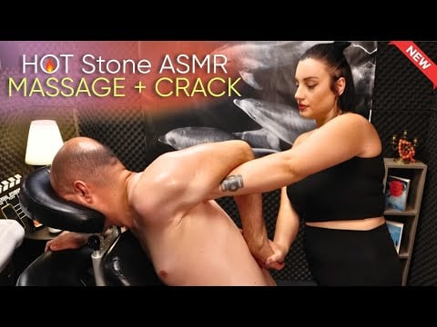 ASMR Miss OBEN | Chair Massage with 🔥Hot Stone (Head - Back - Neck)