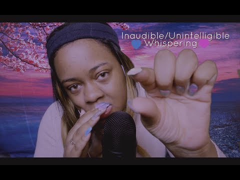 ASMR Inaudible/Unintelligible Whispering | Hand Movements ~