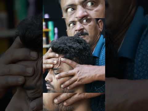Big Eye Barber Shorts | ASMR Head Massage | Neck Cracking | ear Cracking #shorts #youtubeshorts