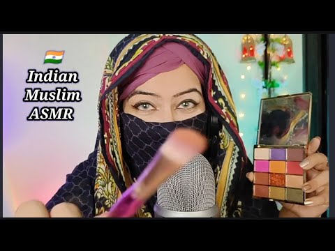 💄Friendly🇮🇳 Indian Muslim doing your makeup ASMR w/subtitles Indian ASMR #mouthsounds #tingles