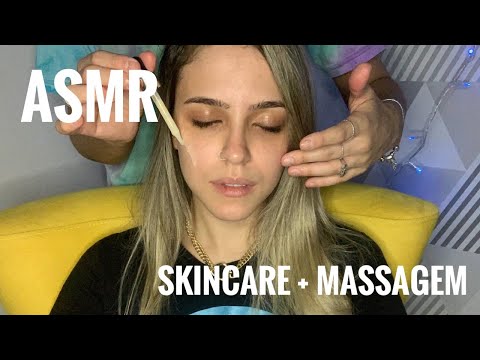 ASMR | SKINCARE + MASSAGEM na minha prima