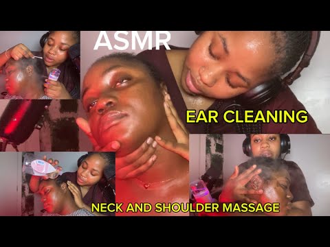 ASMR💫EAR CLEANING, NECK, AND SHOULDER MASSAGE 