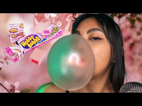 ASMR Chewing Hubba Bubba Max Gum , No Talking , Chewing Mouth Sounds