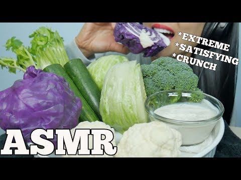 ASMR RAW VEGGIE PLATTER (EXTREME CRUNCHY SATISFYING EATING SOUNDS) NO TALKING | SAS-ASMR