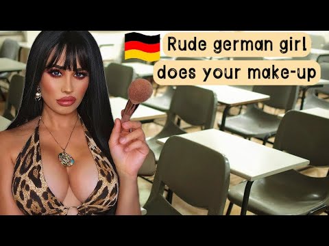 🇩🇪ASMR german deutsch popular mean girl does your makeup●Toxic friend schminkt dich