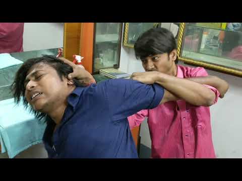 A perfect body stretching asmr massage by Indian barber | Stress relif head massage with cracking