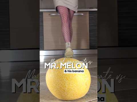 Pea vs. Mr. Melon! Boots Crushing Juicy Food! Oddly Satisfying! ASMR