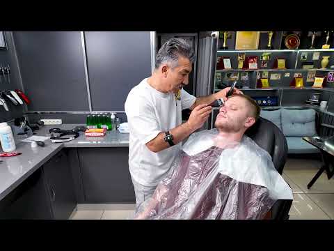 IN-DEEP ASMR RELAXATION THERAPY WITH HAIR CUTTING , BEARD TRIMMING AND MASSAGE