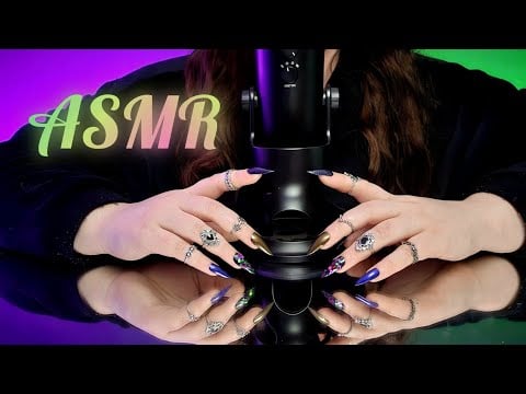 ASMR  Mirrored Hand Movements + Nails Tapping on Glass (Ramble, Glass sounds, Late night whispers)