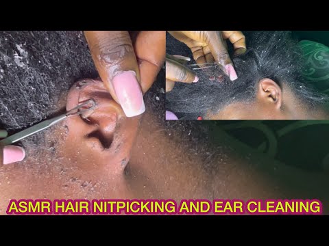 ASMR✨ EAR CLEANING AND HAIR NITPICKING FOR THOSE WHO WANT SLEEP WITH GUM CHEWING AND WHISPERING.