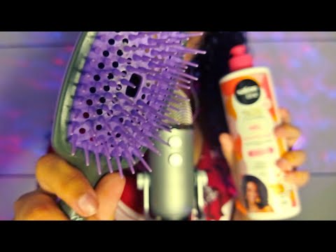 ASMR Fazendo seu penteado para o Natal l Sons de creme l escova l spray