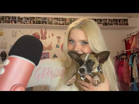 ASMR GRWM | Whispered life updates/rambles + Makeup sounds 💕